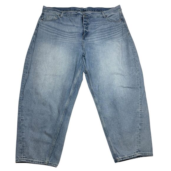 Old Navy Womens Extra High Rise Balloon Jeans Size 24 Light Wash Y2K Baggy - Picture 1 of 8